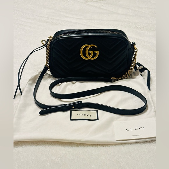 GUCCI small 2.0 GG Matelassé Leather Camera Bag - Picture 1 of 15